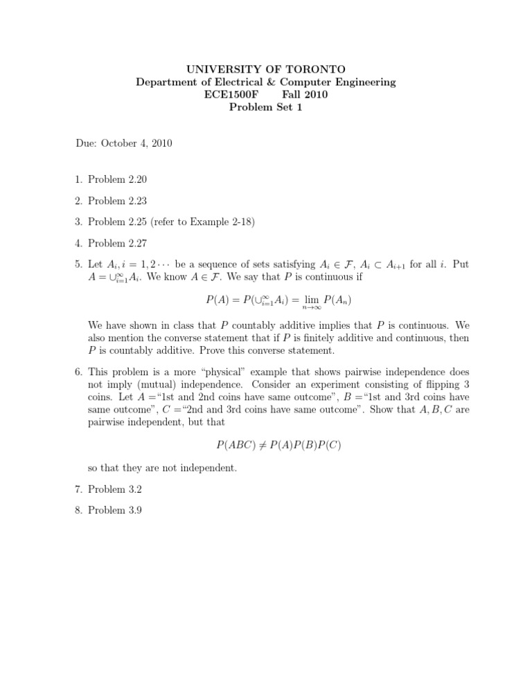 Stochastic Problem s1 | PDF