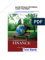 Entrepreneurial Finance 5th Edition Leach Test Bank Full Chapter PDF