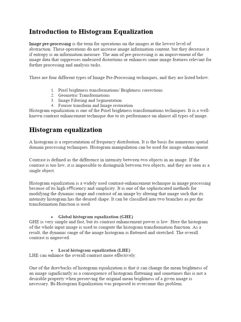 Histogram Equalization | PDF