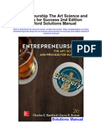 Entrepreneurship The Art Science and Process For Success 2nd Edition Bamford Solutions Manual Full Chapter PDF