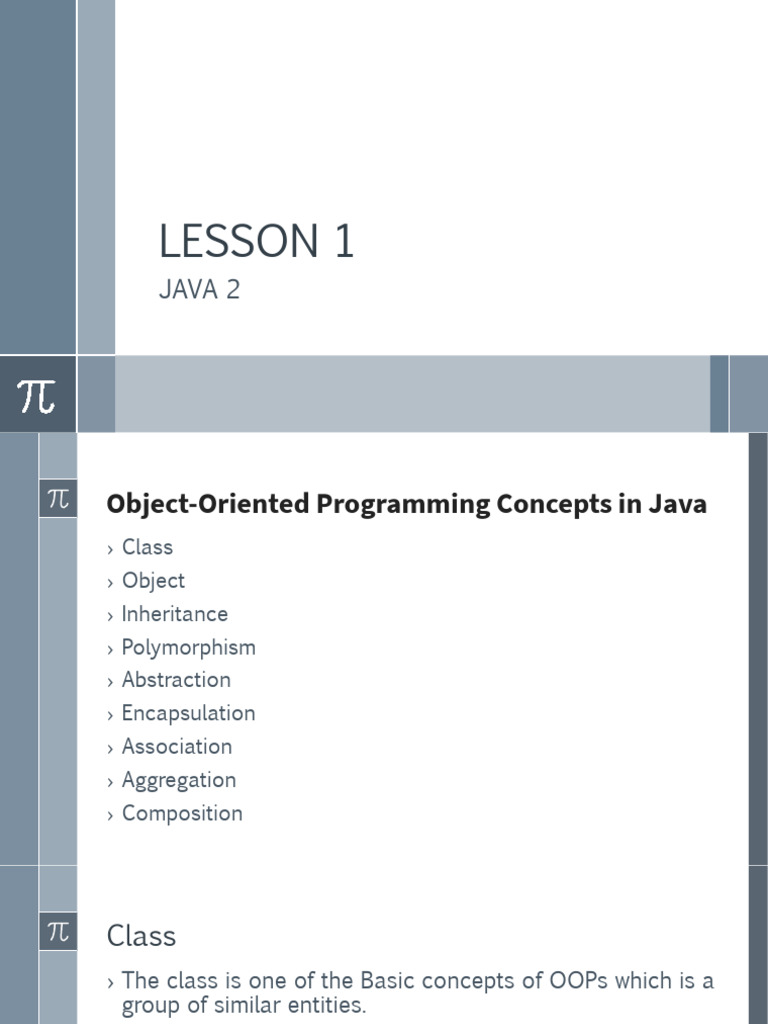 SHS Java 2 Lesson 1 | PDF | Object Oriented Programming | Object ...