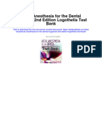 Local Anesthesia For The Dental Hygienist 2nd Edition Logothetis Test Bank Full Chapter PDF