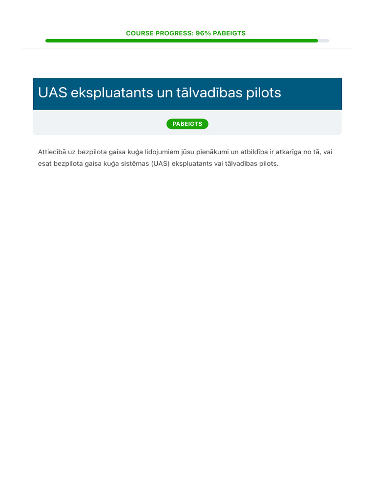 UAS Ekspluatants Un Tālvadības Pilots | PDF