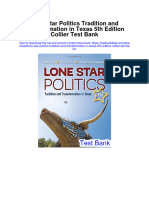 Lone Star Politics Tradition and Transformation in Texas 5th Edition Collier Test Bank Full Chapter PDF