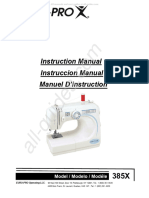 EuroPro 385X Sewing Machine Instruction Manual