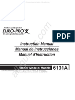 EuroPro 6131A Sewing Machine Instruction Manual