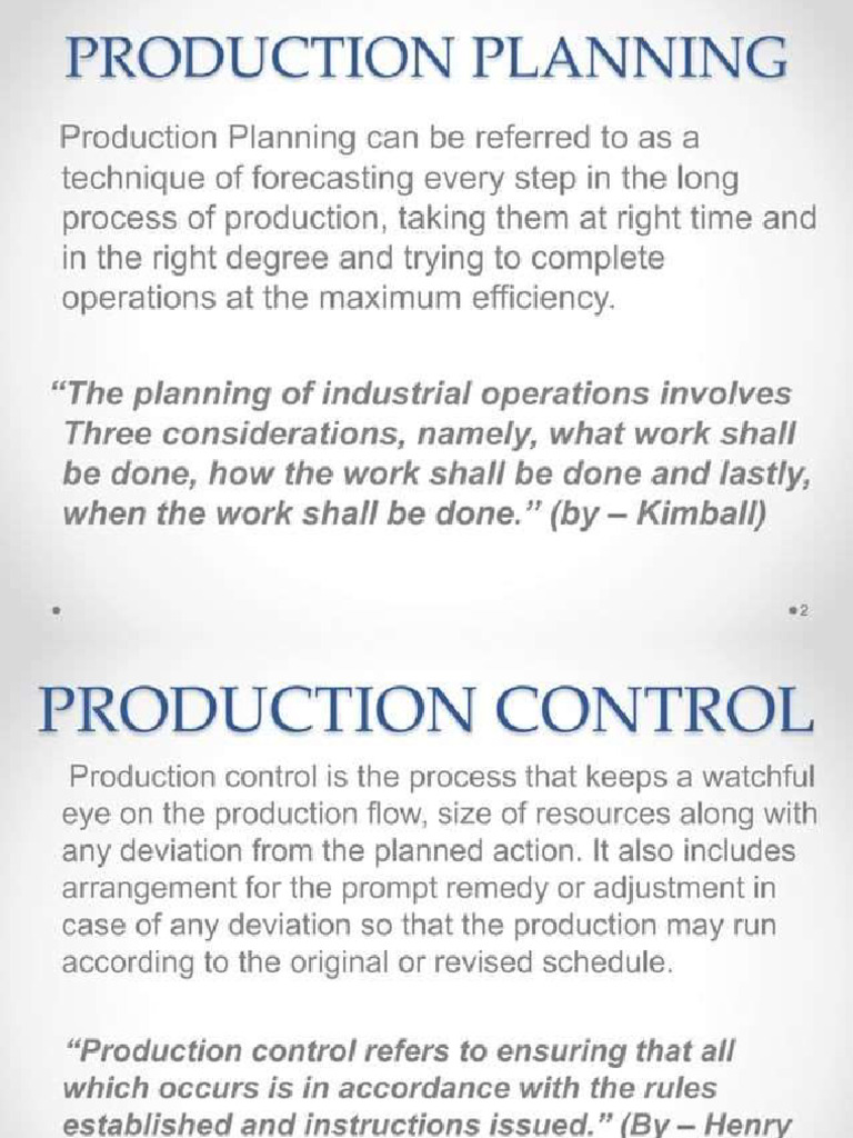 Production Planning and Control Guide | PDF