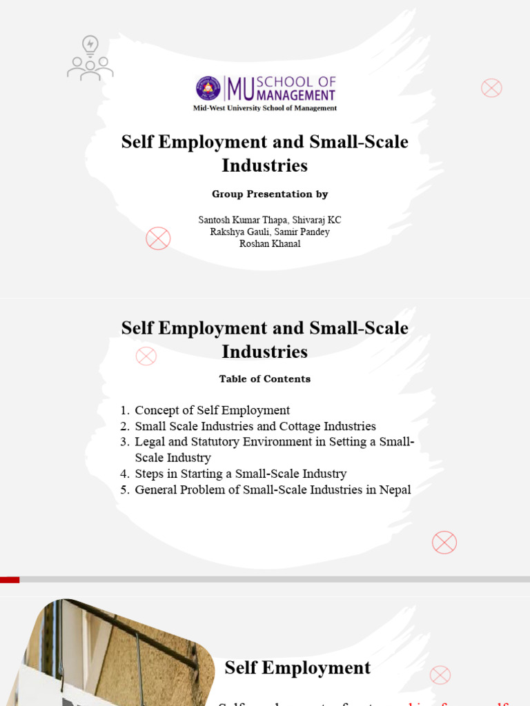 Self Employment And Small Scale Industry In Nepal Pdf Self