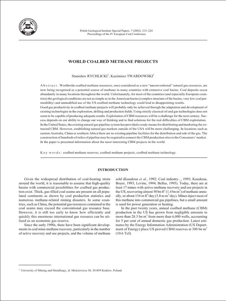 World Coalbed Methane Projects | PDF