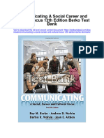 Communicating A Social Career and Cultural Focus 12th Edition Berko Test Bank Full Chapter PDF