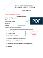 Format of Preparation of Report