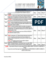 Horaire de Prière