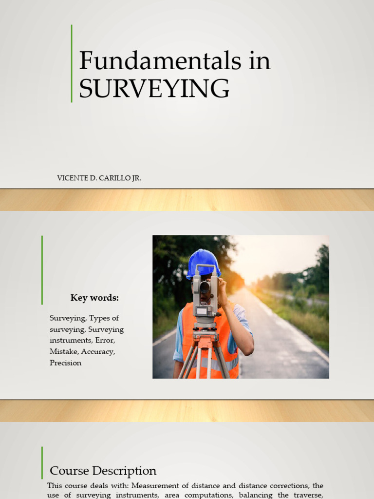 Surveying Fundamentals Course Overview | PDF | Surveying ...