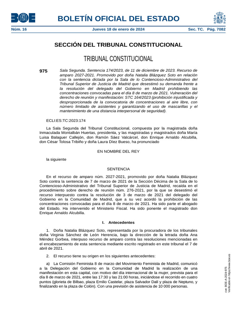 BOE-A-2024-975 | PDF | Sentencia (ley) | Justicia
