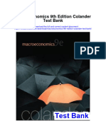 Download Macroeconomics 9th Edition Colander Test Bank full chapter pdf