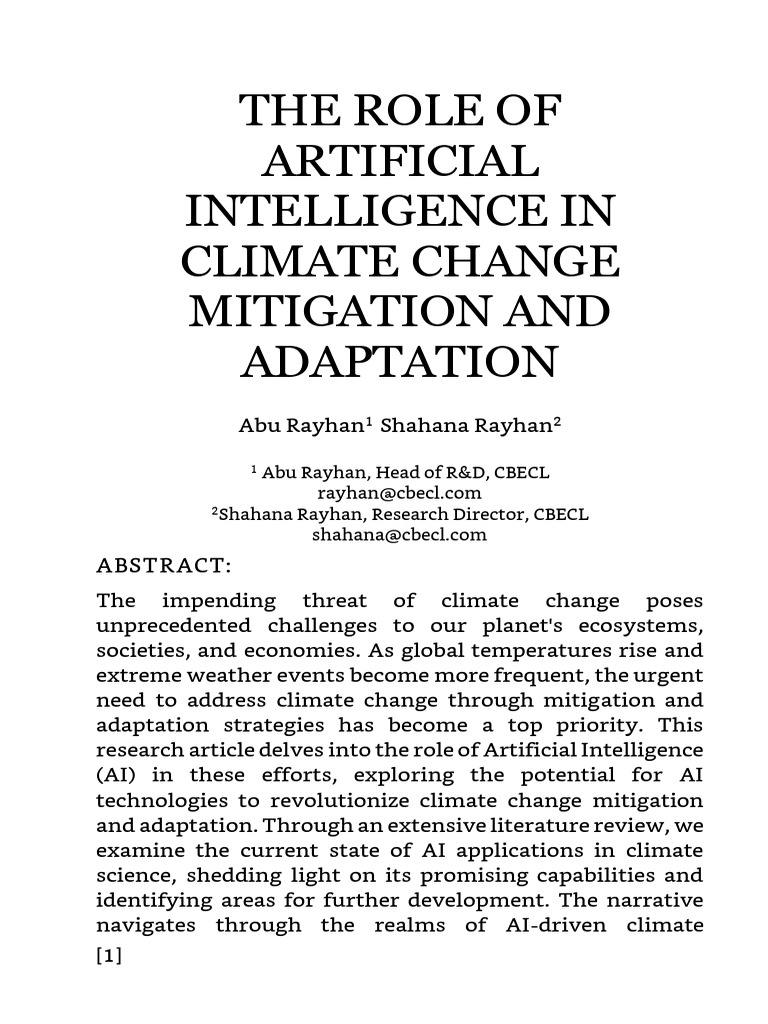AI's Impact on Climate Change Solutions | PDF | Climate Change ...