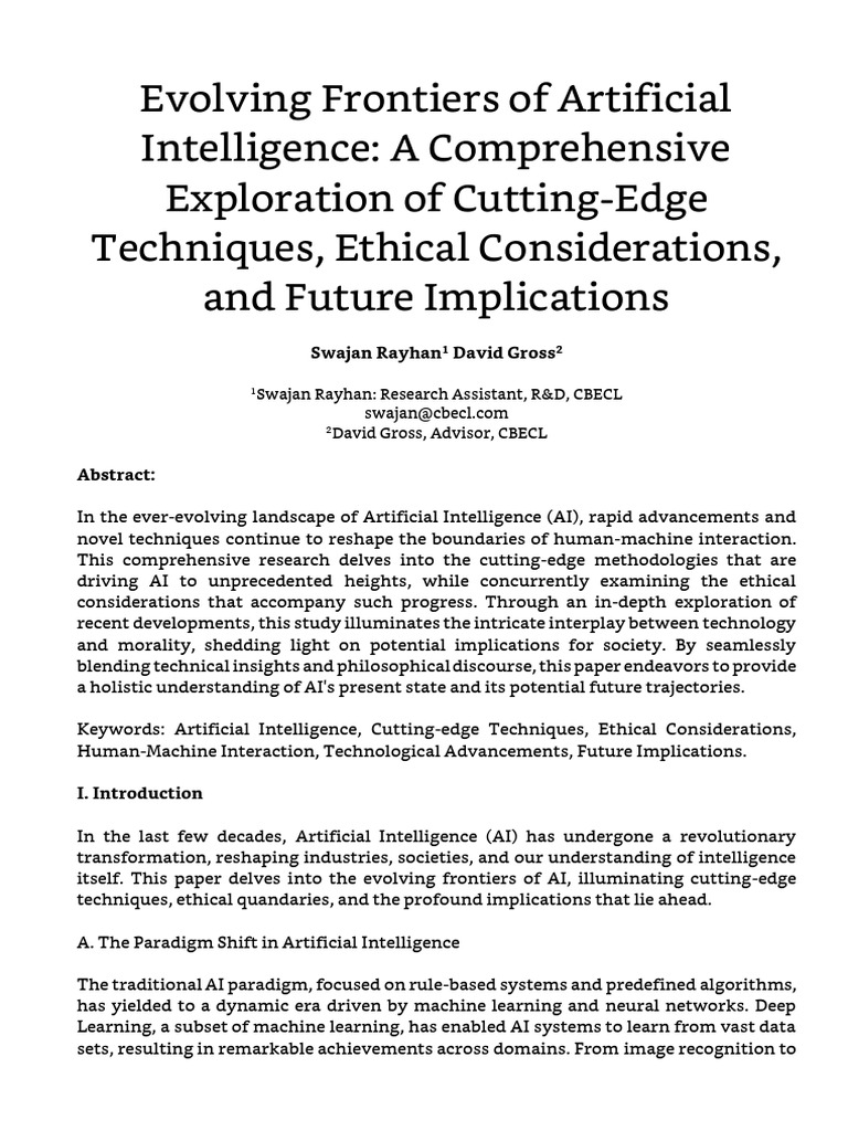 Evolving Frontiers of Artificial Intelligence | PDF
