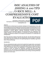 Economic Analysis of Establishing A 100 TPD Auto Rice Mill