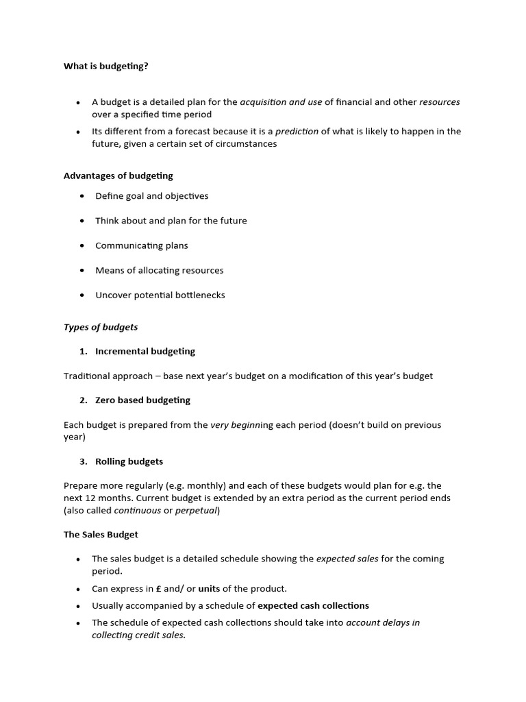 Budgeting and Performance Analysis | PDF | Return On Investment | Budget