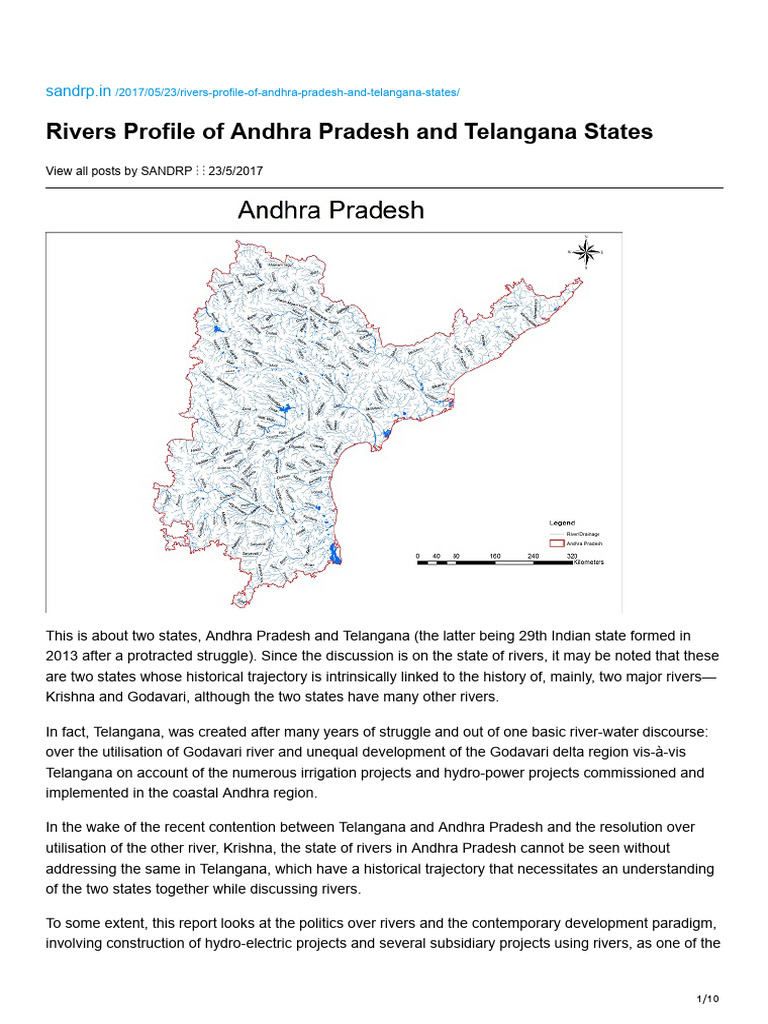 Rivers of Andhra Pradesh and Telangana | PDF
