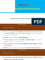 Query Processing and Optimization: Chapter - 2