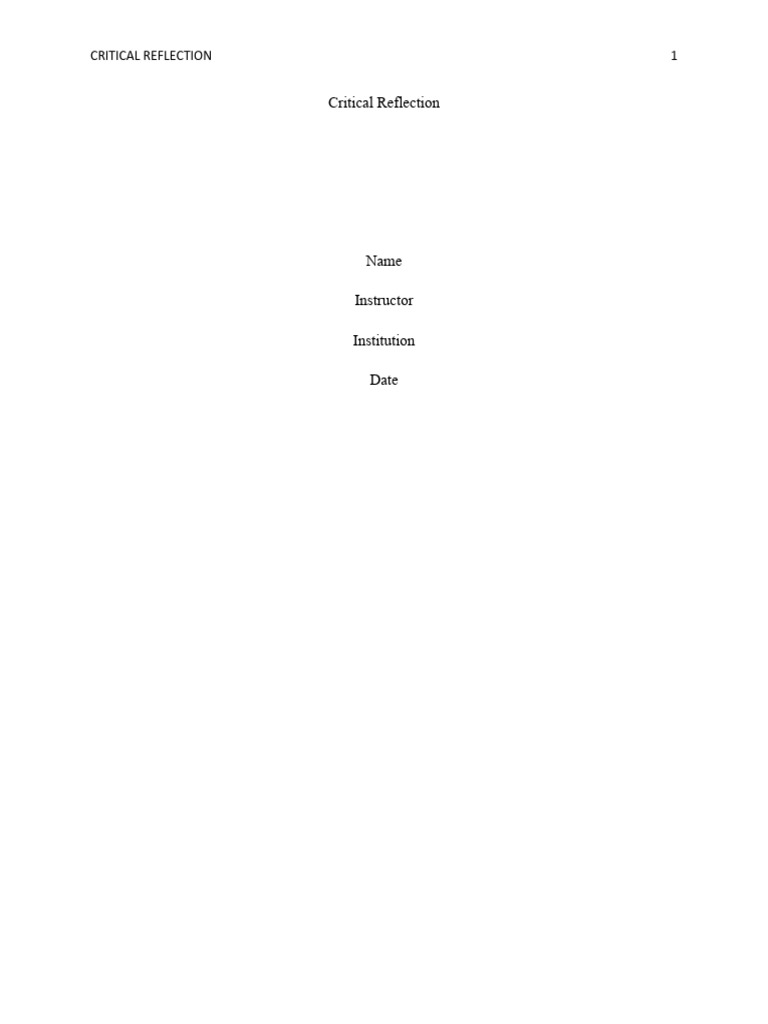 Critical Reflection on Strategic Management | PDF | Strategic ...