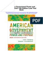 American Government Power and Purpose Brief 13th Edition Lowi Test Bank Full Chapter PDF