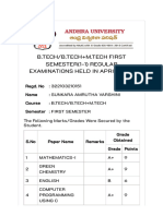 Andhra University - PG and Professional Examination Results