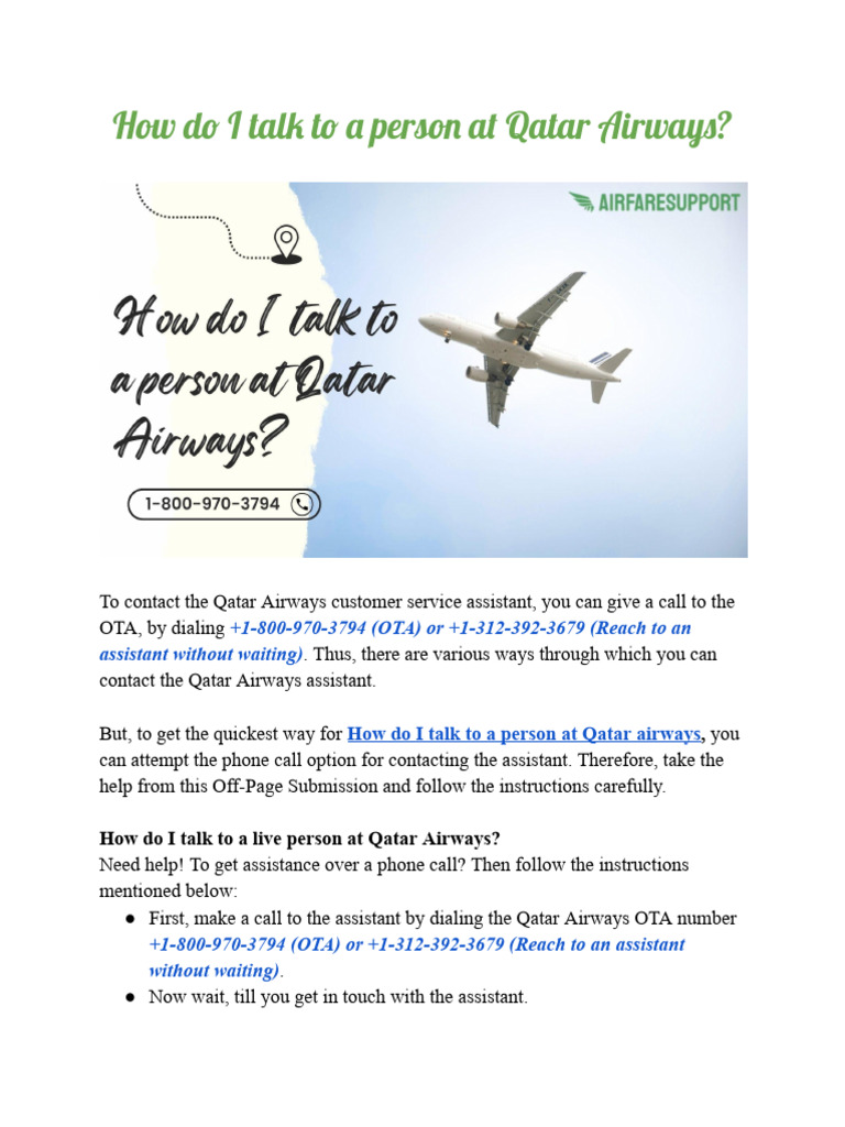 Contacting Qatar Airways Support | PDF | World Wide Web | Internet & Web
