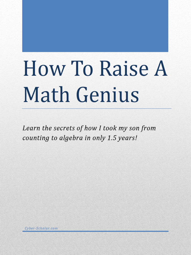 Louzonis D. - How To Raise A Math Genius | PDF | Mathematics ...