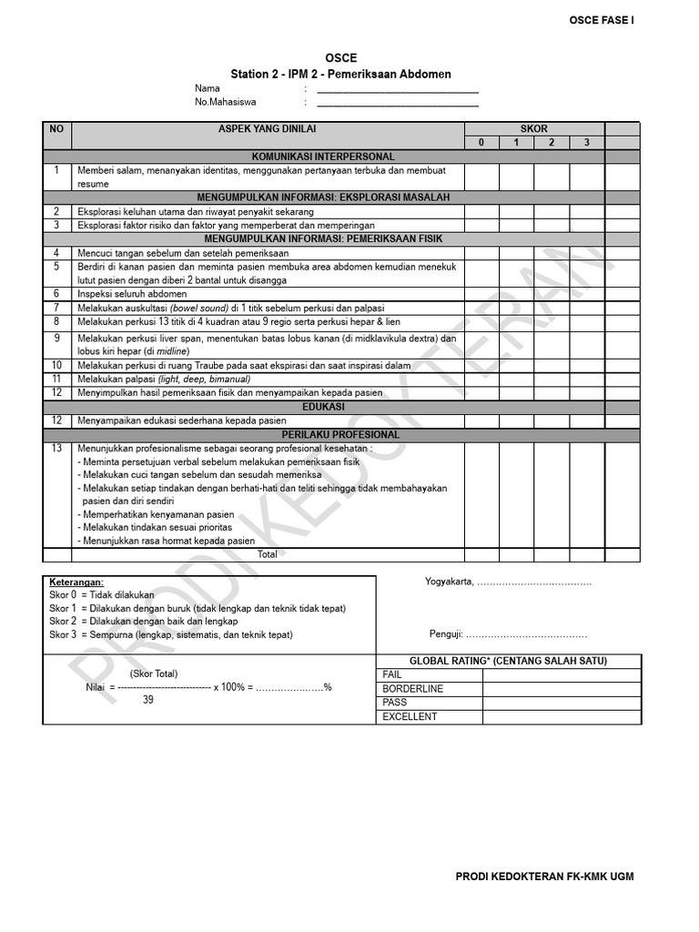 Checklist osce fase 1 station 2 abdominal exam pdf