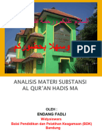 Analisis Materi Substansi Qur'an Hadis MA