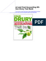 Download Management and Cost Accounting 8th Edition Drury Test Bank full chapter pdf