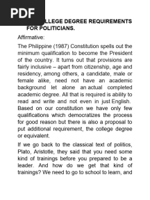 College Degree Requirements For Politicians
