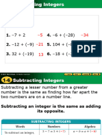 1-6 Subtracting Integers
