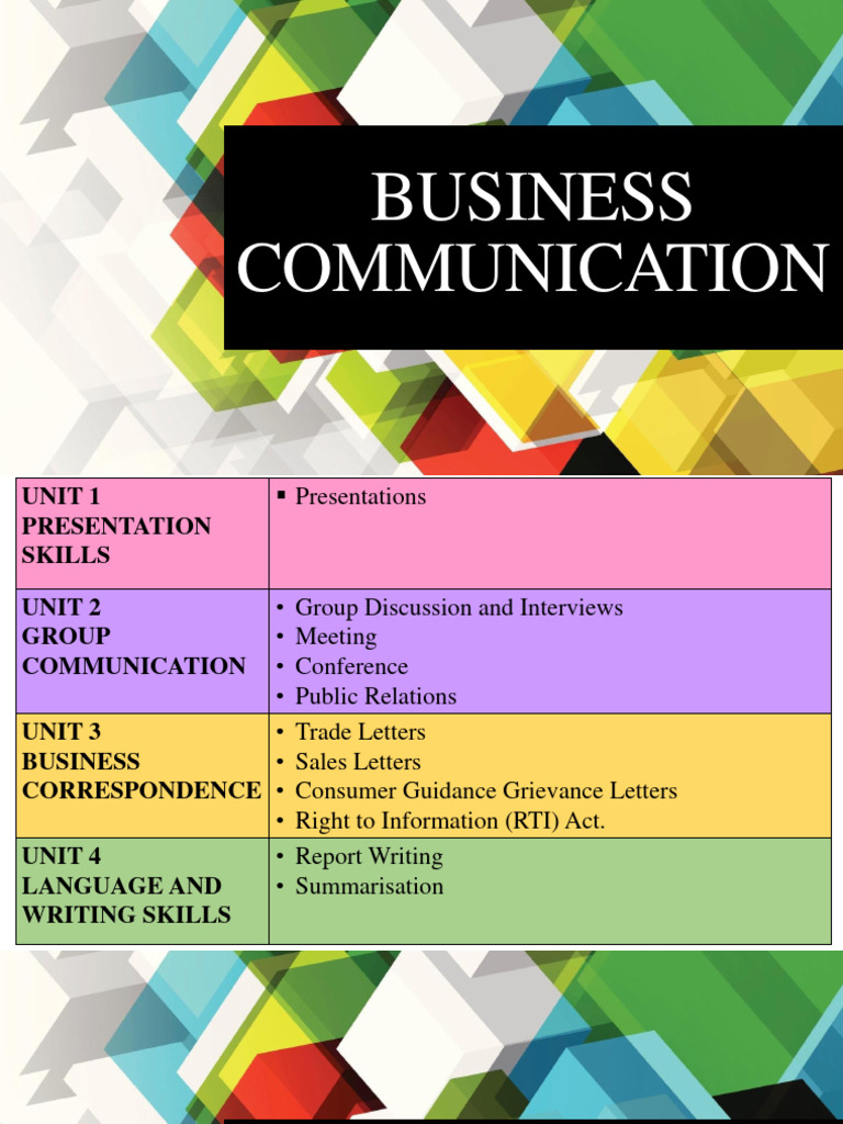 Business Communication Skills Guide | PDF | Chart | Pie Chart