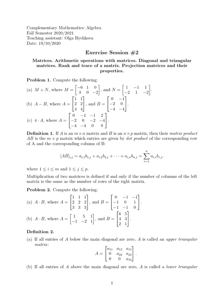 Es 2 setup pdf matrix mathematics functions and mappings