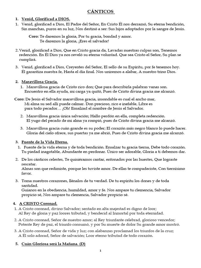 CÁNTICOS Iglesia | PDF | Cristo (título) | Jesús