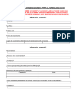Cuestionario para Formulario DS-160