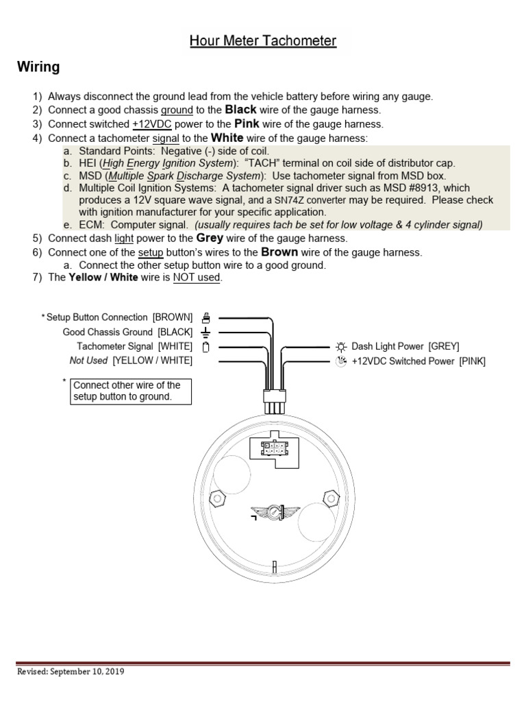 Hour Meter Tachometer Installation Manual Revision 032720 | PDF
