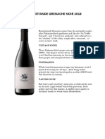 Hoendertande Grenache Noir 2018: Vintage Notes