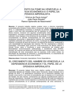 ARTIGO O Crescimento Da Fome Na Venezuela Ismael