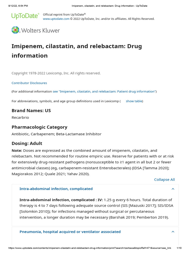 CILASTATIN IMIPENEM DOSAGE GUIDE MAX DOSE ADJUSTMENTS intelligence overview