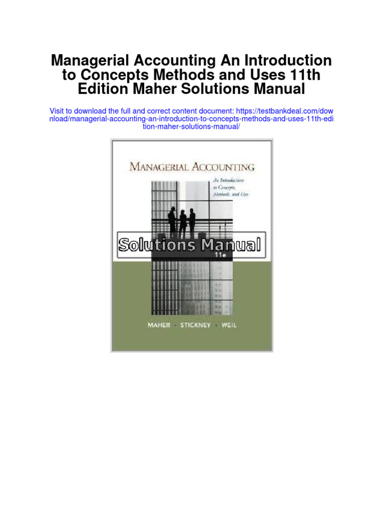 Managerial Accounting An Introduction To Concepts Methods and Uses 11Th