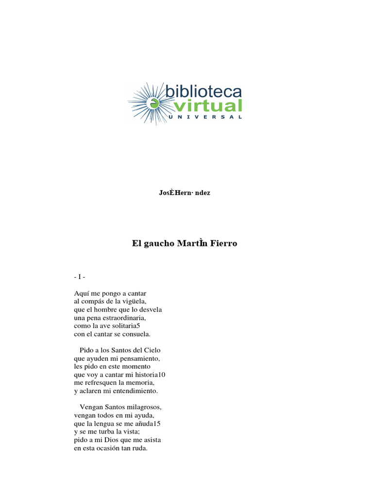 Martin Fierro Versos Pdf