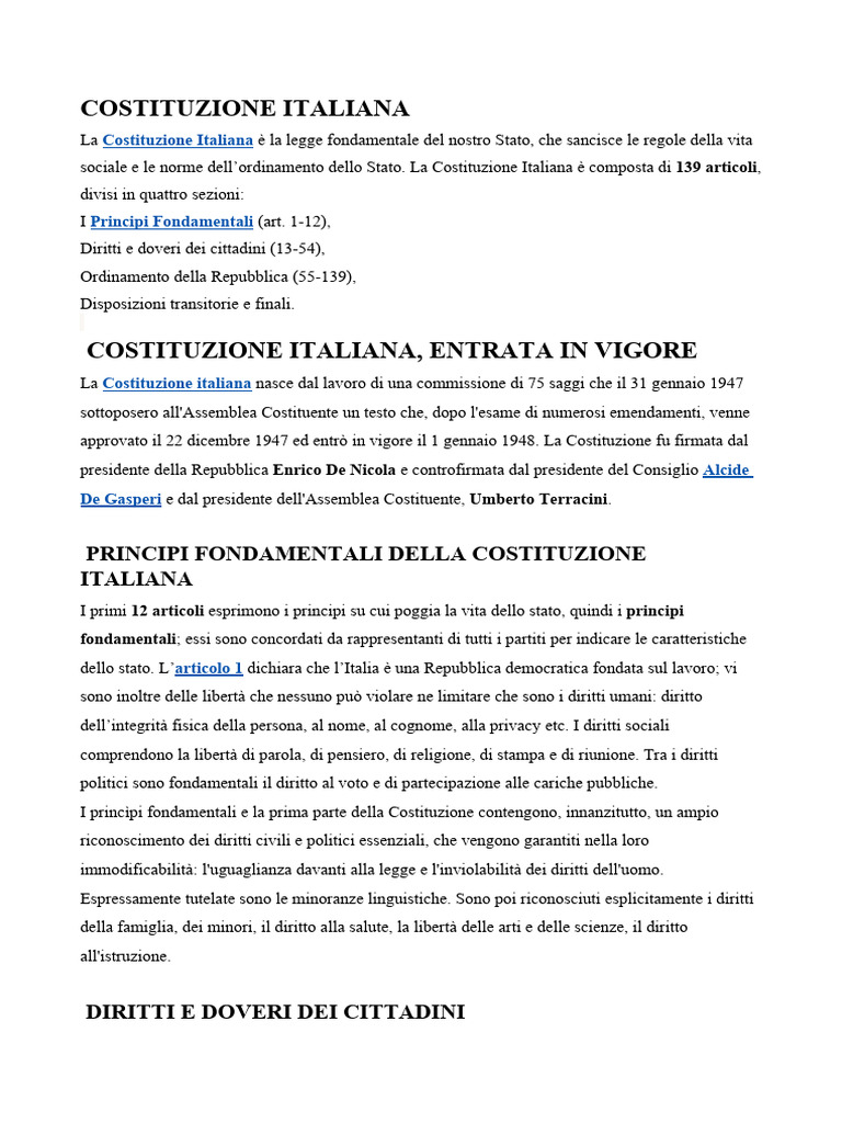Costituzione Italiana Pdf