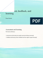 Lecture 17 Assessment, Feedback and Learning