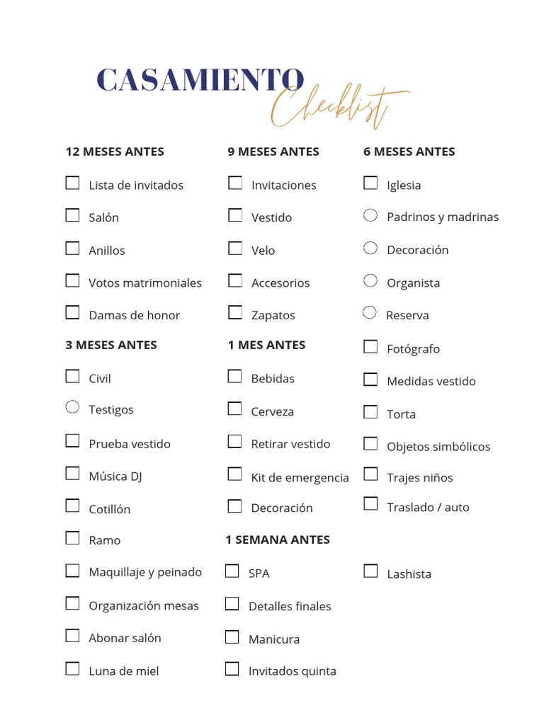 Checklist para organizar tu boda | PDF