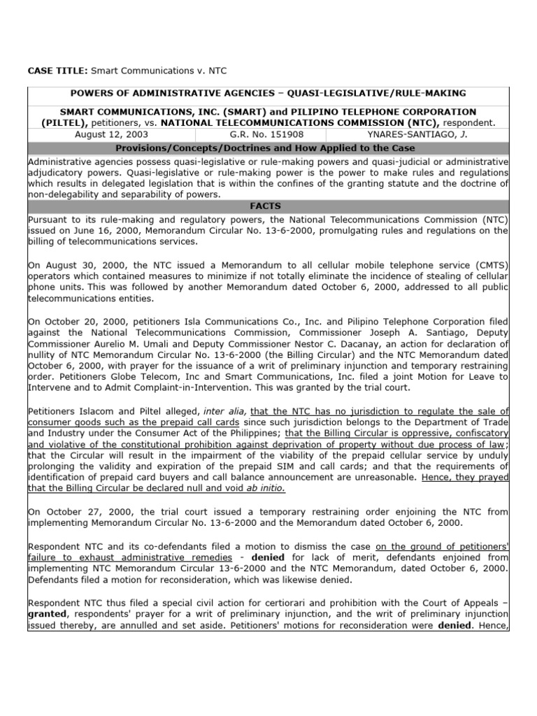 Smart Communications v. NTC | PDF