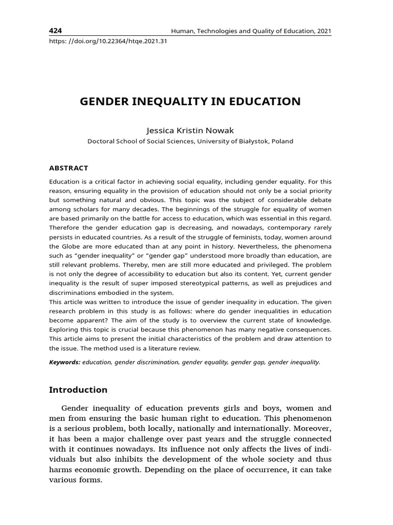 Gender Gap in Education Analysis | PDF